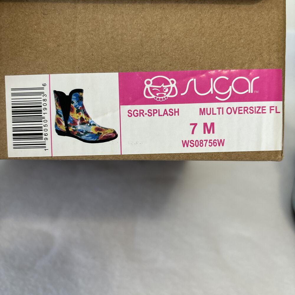 Rain Boots Womens Muti Color Floral Ankle Booties Waterproof Size 7‎ M - Picture 7 of 7